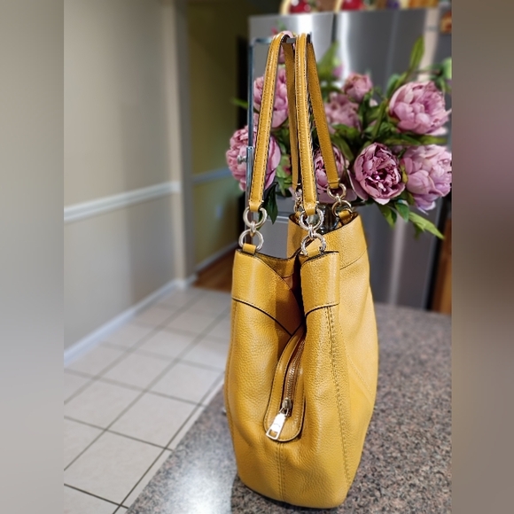 Coach Lexy Mustard Leather Shoulder Bag - Picture 4 of 16